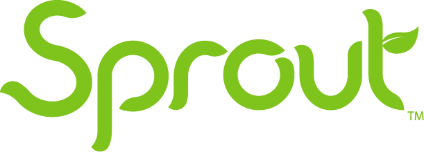 The image displays the word "Sprout" in stylized green lettering, with a trademark symbol on the top right.