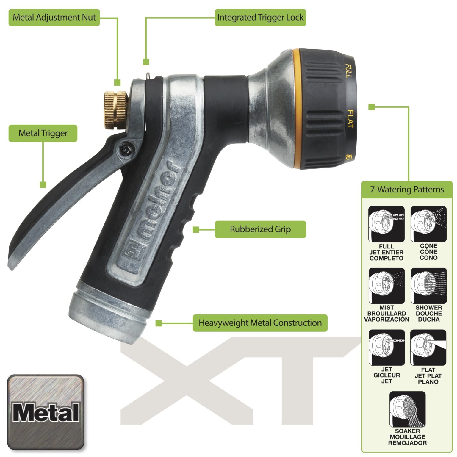 Heavyweight Metal 7Pattern Nozzle Melnor, Inc.
