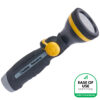 R820 Melnor RelaxGrip® Thumb-Control Straight Shower Nozzle shown with the Arthritis Foundation Ease of Use Logo