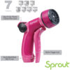 This is an image of a pink garden hose nozzle branded 