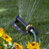 XT4000 Melnor 4,000 Sq. Ft. Turbo Oscillating Sprinkler gently watering lawn