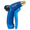 This is a blue and gold-colored handheld garden sprayer labeled 