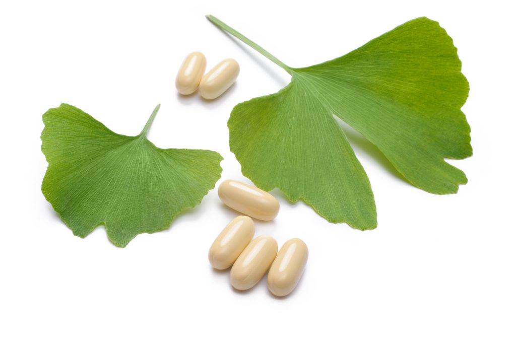 Ginkgo Biloba leaf with herb capsules