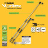 This is an advertisement for the Melnor Vortex cleaning tool with a pivoting head, extendable handle, thumb-control, three spray patterns, and a metal construction.