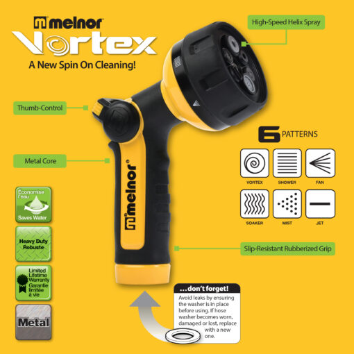 Melnor Vortex Thumb-Control 6-Pattern Hose Nozzle