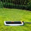 Melnor XT Metal 4,500 Sq. Ft. Turbo Oscillating Sprinkler with Flow Control gently watering