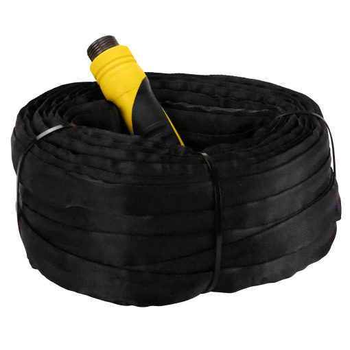 Melnor Heavy-Duty 50 Ft. Fabric Garden Hose rolled up side view